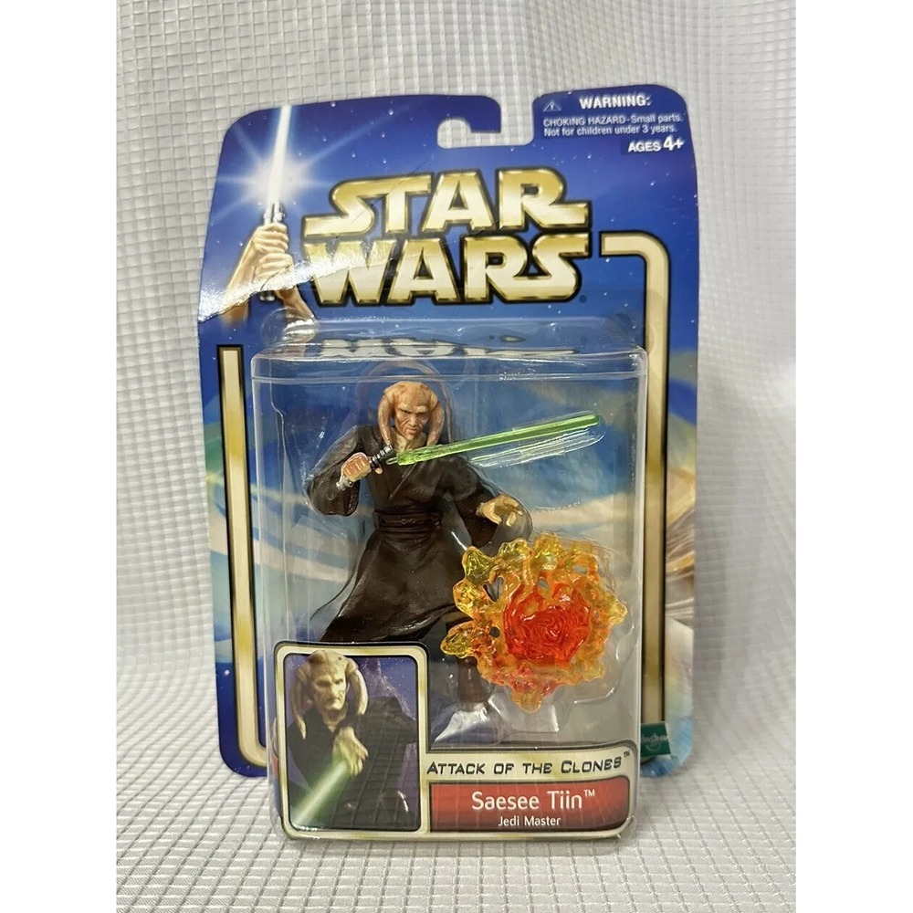 STAR WARS Attack of the Clones SAESEE TIIN Jedi Master 3.75" Action‎ Figure NIB